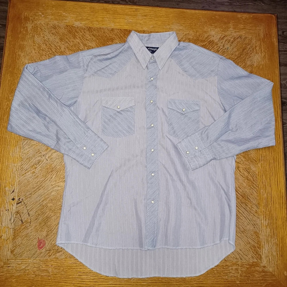Wrangler Shirt Made in USA 80's 70's Pearl Snap Button Down Men's size XL. See p - Picture 1 of 6